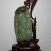 3.6"China Certified Nature Hetian Nephrite Jade Wealth Fisherman & Fish Pendants view 3