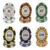 DA VINCI Monte Carlo Poker Club Set of 500 14 Gram 3 Tone Chips with Upgraded Aluminum Case, 2 Decks of Plastic Playing Cards, 2 Cut Cards, Dealer and Blind Buttons view 2
