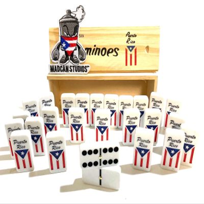Puerto Rico Dominoes, Limited Edition ,Classic Puerto Rican Dominoes Set, Mad Can edition, Broricua Original style