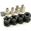 A Set of Aluminum Alloy 12mm Wheel Hub Hex Drive Adaptor + 15mm Offset for 1:10 Axial SCX10 /Wraith RC Crawler Car (Black, 15MM) view 3