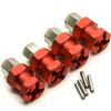 A Set of Aluminum Alloy 12mm Wheel Hub Hex Drive Adaptor + 15mm Offset for 1:10 Axial SCX10 /Wraith RC Crawler Car (Red, 15MM) view 2