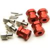 A Set of Aluminum Alloy 12mm Wheel Hub Hex Drive Adaptor + 15mm Offset for 1:10 Axial SCX10 /Wraith RC Crawler Car (Red, 15MM) view 4