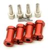A Set of Aluminum Alloy 12mm Wheel Hub Hex Drive Adaptor + 25mm Offset for 1:10 Axial SCX10 /Wraith RC Crawler Car (Red, 25MM) view 4