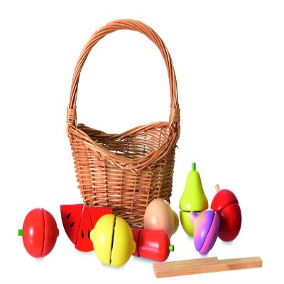 Heico 511062 Egmont Toys Set of Wooden Fruits and Vegetables in Basket 3