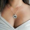 AJ's Collection Baby Footprint Personalized Sterling Silver Name Necklace, Customize with Name, Date or Special Wording, Engraved with Solid Baby Feet, Choice of 925 Chain, New Mom Gift view 3
