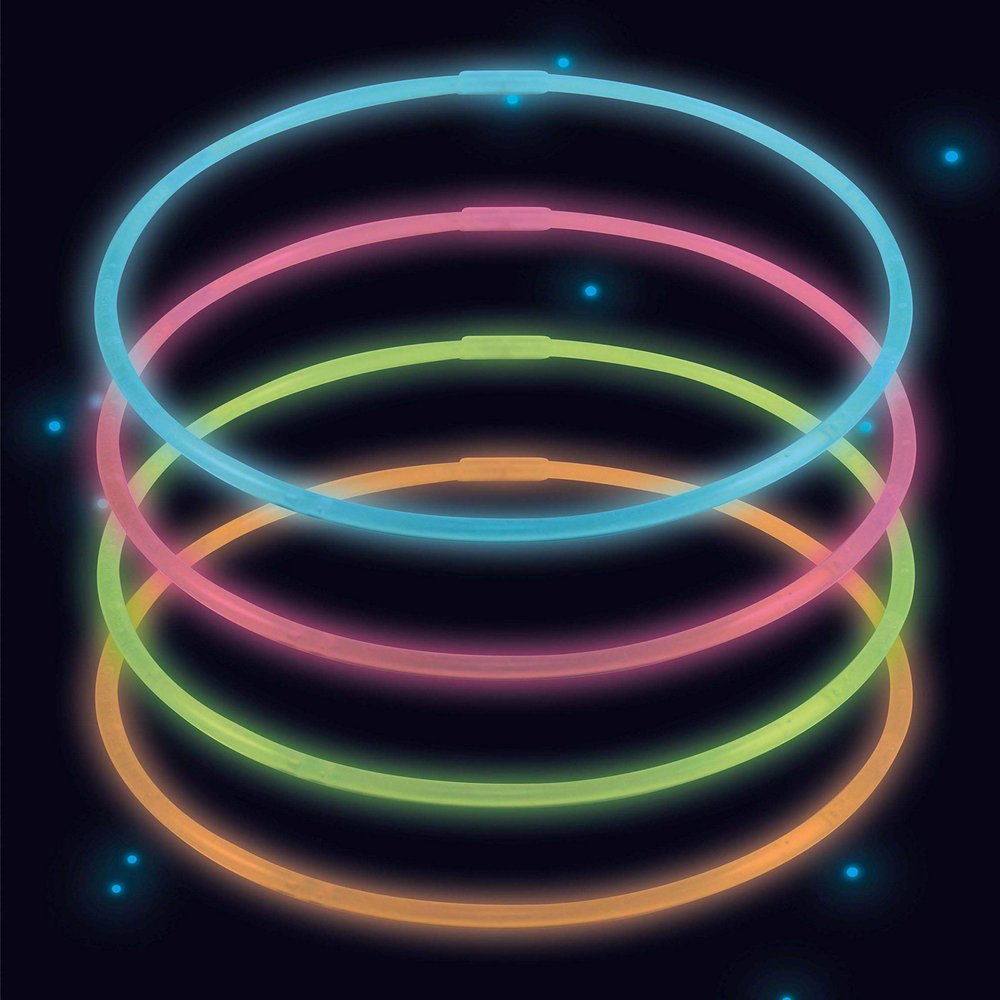 amscan 9902332 - Assorted Neon Glow Up Necklaces Trick or Treat and Party Favours - 4 Pack