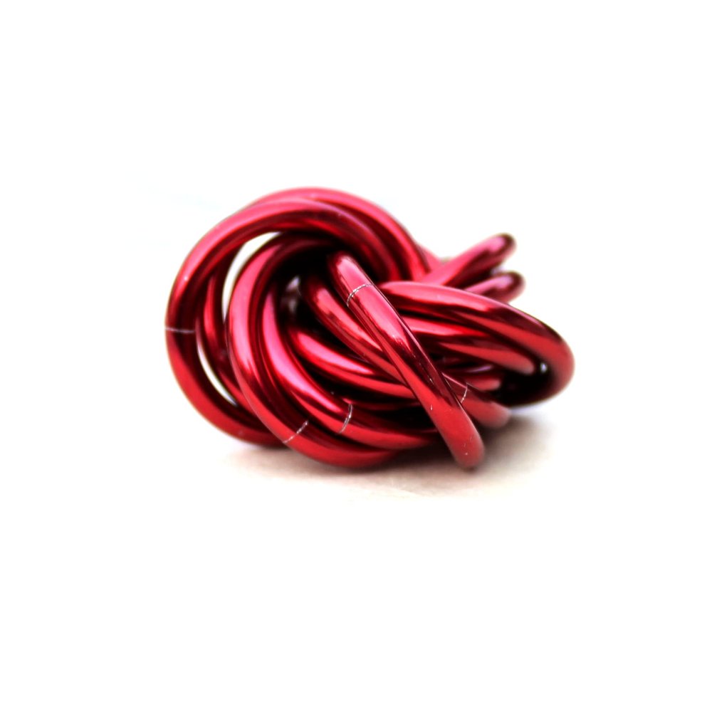 Mbii Fidget Ball (Solid Color): Quiet Mobius ADHD Anxiety Stim Stress Relief Toy Tool for Home Travel Office or Desk (Small, Full, Ruby)
