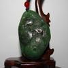2.7"China Certified Nature Hetian Nephrite Jade Wealth Fish and Lotus Pendants view 1