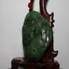 2.7"China Certified Nature Hetian Nephrite Jade Wealth Fish and Lotus Pendants view 3