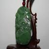 2.9"China Certified Nature Hetian Nephrite Jade Wealth Crab and Lotus Pendants view 3