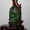 2.4"China Certified Nature Hetian Nephrite Jade Auspicious Goat and Bat Pendants view 1