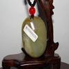 1.8" China Certified Nature Hetian Nephrite Jade Fine Caved Blessing Buddha and Bat Pendants view 4
