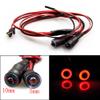 QUE-T 10mm 2 LEDs Angel Eyes & Demon Eyes LED Headlight/Back Light for 1:10 RC Model Crawler Cars, (Red + White, 10MM) view 2