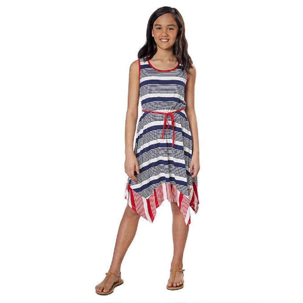 Paper Doll Girls' Dress, Stripes,14