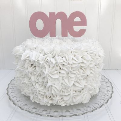 One Birthday Cake Topper, 1st Birthday, Perfectly Pink, Smash Cake Photo Prop by Piece of Cake Parties