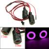 QUE-T 17mm 2 LEDs Angel Eyes & Demon Eyes LED Headlight/Back Light for 1:10 RC Model Crawler Cars, (Purple + Yellow, 17MM) view 2