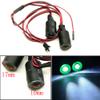 QUE-T 17mm 2 LEDs Angel Eyes & Demon Eyes LED Headlight/Back Light for 1:10 RC Model Crawler Cars, (Green + White, 17MM) view 1