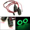QUE-T 17mm 2 LEDs Angel Eyes & Demon Eyes LED Headlight/Back Light for 1:10 RC Model Crawler Cars, (Green + White, 17MM) view 2