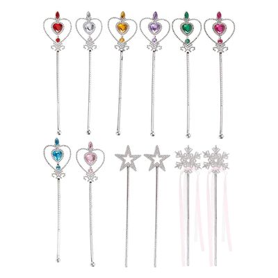 BLUE PANDA 12 Pack Fairy Princess Wand for Girls, Dress Up Accessories