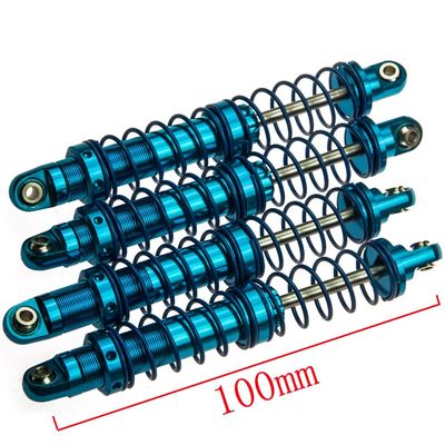 4 Pcs Aluminum Suspension Shock Absorbers Set for 1/10 RC D90 SCX10 Crawler Car Blue (100MM)
