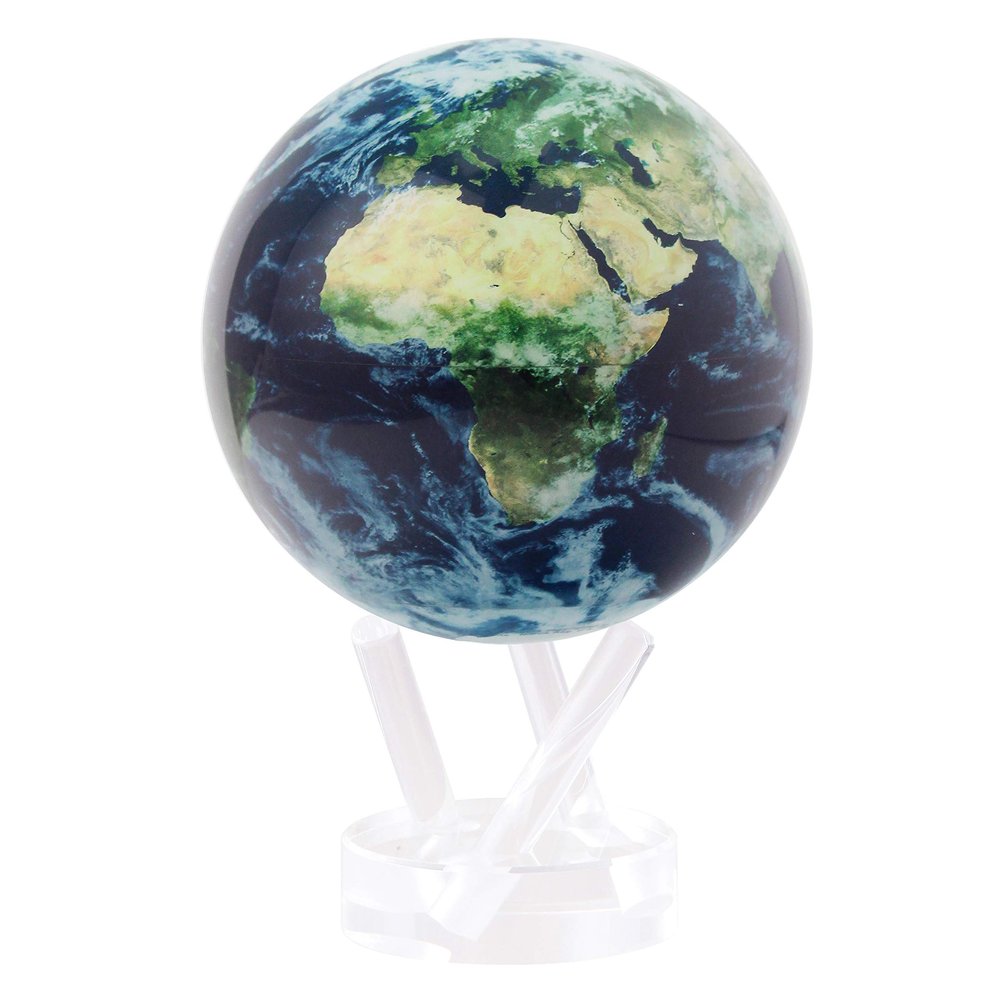 MOVA Globe Earth with Clouds 8.5 Self-Rotating Globe Powered by Light | Silent Motion, No Batteries or Wires | Unique Desk Decor or Gift for Space Lovers