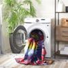 SAFAVIEH Washable Rug Paint Brush Collection - 7'9" x 10', Fuchsia & Yellow, Slip Resistant & Easy to Clean, Ideal for Living Room, Bedroom, Nursery, Kids Playroom, Dining Space (PTB127A) view 3