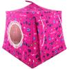 Toy Play Doll Tent, 2 Sleeping Bags, Pink with School Print Fabric for Dolls, Stuffed Animals view 1