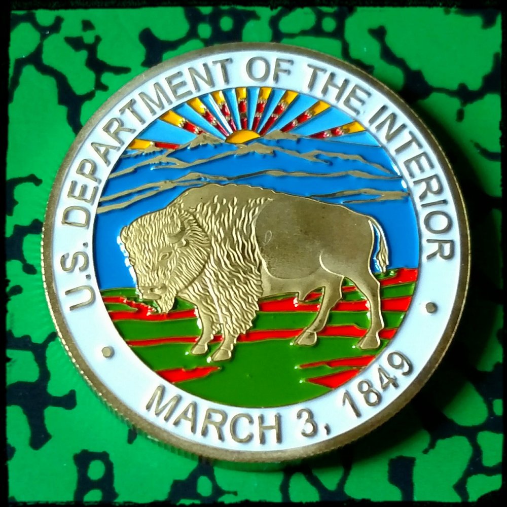Department of the Interior DOI Colorized Challenge Art Coin