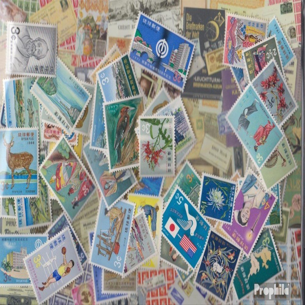 riu-KIU-Islands 100 Various Stamps (Stamps for Collectors)
