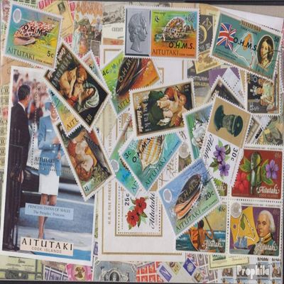 Aitutaki 50 Various Stamps (Stamps for Collectors)