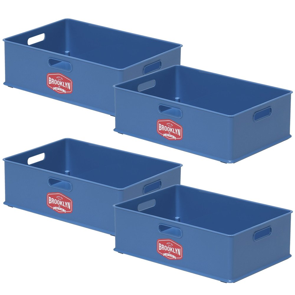 SANKA BKBX-MBL*4 Brooklyn ST Series Box, Finished Product, Medium, Set of 4, Stacking, Blue