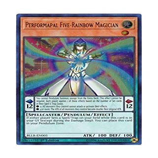 YU-GI-OH! English Version BLLR-EN005 Performapal Five-Rainbow Magician EM Final Rainbow Magician (Ultra Rare) 1st Edition