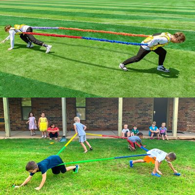 Elastic Fleece Cooperative Stretchy Band Integrations Dynamic Movement Exercise Stretchier Latex 12 Feet Creative Moving Prop for Group Activities Special Needs Large Motor Coordination