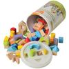 Constructive Playthings 100 pc. Stackers Mini Blocks with Sturdy Storage Container Complete with Shape Sorter Lid for Ages 12 Months and Up view 1