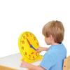 Constructive Playthings 12 in. Geared Learning Clock with Large 12-Hour Markings, Yellow, Blue and Red Colors, Plastic Teaching Clock for Classrooms, Teacher Supplies, Ages 5 Years and Up, 1-Pack view 1