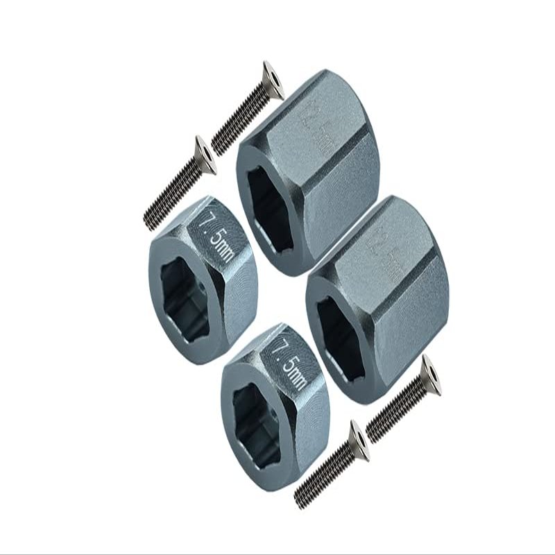 Axial Yeti Jr. Score Trophy Truck (AX90052) / Yeti Jr. Maverick (AXI90069) Upgrade Parts Aluminum F&R Hex Adapters - 8Pcs Set Gray Silver