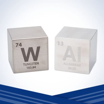 Tungsten & Aluminum 1.5" Cube Set - Engraved Elemental Symbol