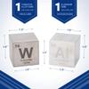 Tungsten & Aluminum 1.5" Cube Set - Engraved Elemental Symbol view 2