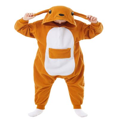 CANASOUR Kangaroo Costumes Kids Christmas Halloween Anime Cosplay Animal One Piece Onesie Pajamas 10-12 Years Girls Boys (10-12 Years, Kangaroo Orange)