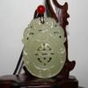 2"China Certified Nature Hetian Nephrite Jade Lucky Double Pixiu Neckalce Pendants
