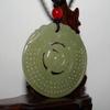 2"China Certified Nature Hetian Nephrite Jade 3 Lucky Dragon Necklace Pendants view 2