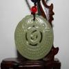 2"China Certified Nature Hetian Nephrite Jade 3 Lucky Dragon Necklace Pendants view 4