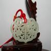 2.2"China Certified Hetian Nephrite Jade Blessing Bat and Ruyi Neckalce Pendant view 2