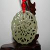 2"China Certified Hetian Nephrite Jade Lucky 5 Blessing Bat Necklace Pendant view 1