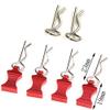 1 Set of Metal Body Clips Pins with Pull Tabs for 1/10 Axial SCX10 RC Model Crawler Car (Red) view 1