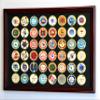 sfDisplay.com,LLC. 48 Casino Chip Coin Frame Display Case with Custom Colored Matting (Cherry Wood Frame, Black/Gold Matting) view 1