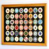 48 Casino Chip Coin Frame Display Case with Custom Colored Matting (Oak Wood Frame, Black/Gold Matting) view 1