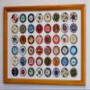 sfDisplay.com,LLC. 48 Casino Chip Coin Frame Display Case with Custom Colored Matting (Oak Wood Frame, White/Black) view 1