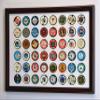 sfDisplay.com,LLC. 48 Casino Chip Coin Frame Display Case with Custom Colored Matting (Cherry Wood Frame, White/Black) view 1