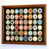 48 Casino Chip Coin Frame Display Case with Custom Colored Matting Insert (Walnut Wood Frame, Black/Gold Matting) view 1